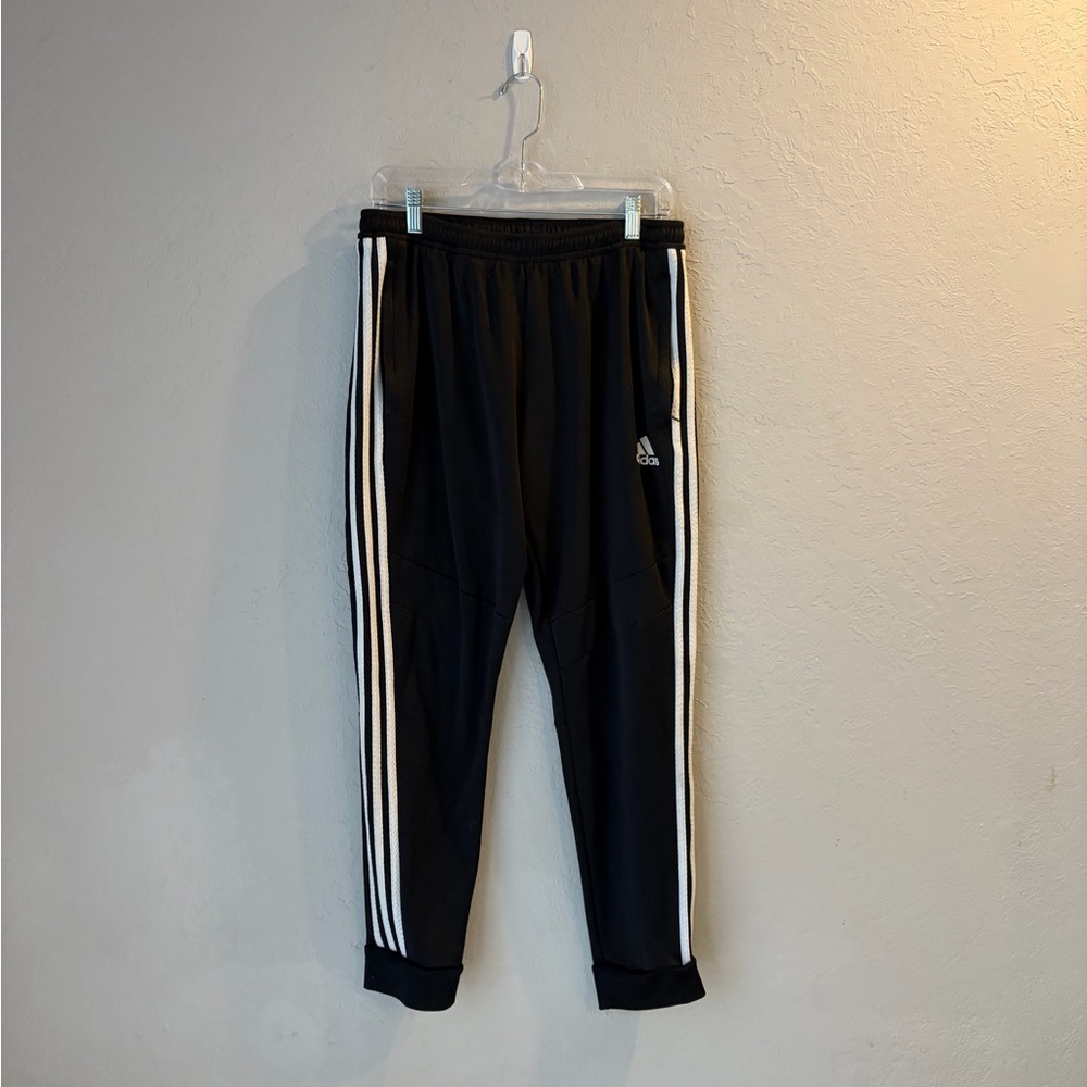 Adidas  Black Joggers with White Stripes (Men’s Large)